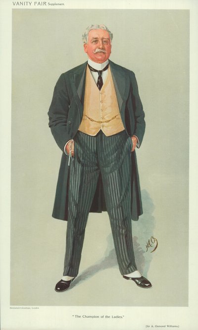 Sir A Osmond Williams, A hölgyek bajnoka, 1909. december 1., Vanity Fair rajzfilm alkotó: English School
