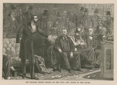 Sir Charles Dilkes Antrag zur Zivilliste: Szene im Haus von English School