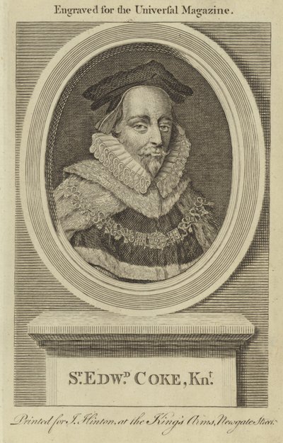 Sir Edward Coke, lovag alkotó: English School