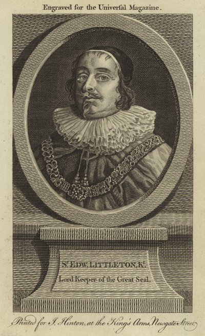 Sir Edward Littleton, a Nagy Pecsét őrzője alkotó: English School