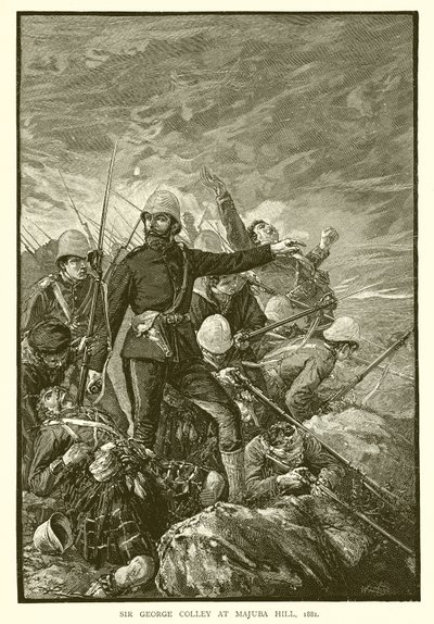 Sir George Colley a Majuba Hillben, 1881 alkotó: English School