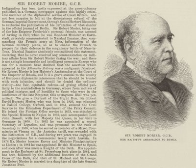 Sir Robert Morier, GCB, Őfelsége oroszországi nagykövete (metszet) alkotó: English School