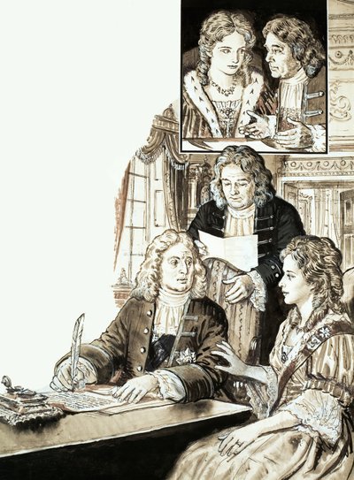 Sir Robert Walpole és György király II alkotó: English School