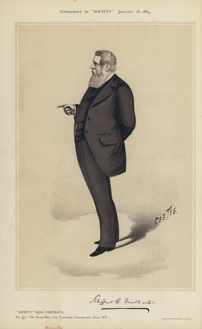 Sir Stafford Northcote, parlamenti képviselő (színes litó) alkotó: English School