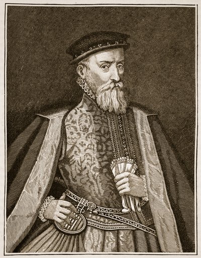 Sir Thomas Gresham, illusztráció a Cassells Illustrated History of Englandből (szépia fotó) alkotó: English School