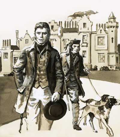 Sir Walter Scott sétál Tom Purdie-vel alkotó: English School