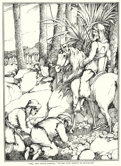"Uram - mondta Bahman herceg -, felséged bocsánatát kérjük." (metszet) alkotó: English School