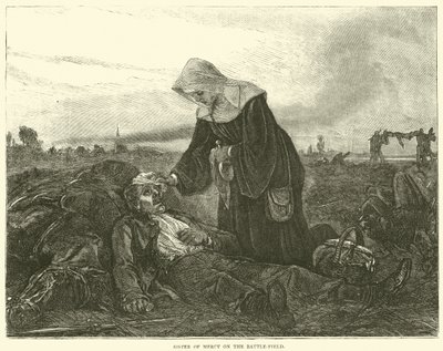 Barmherzige Schwester auf dem Schlachtfeld, September 1870 von English School