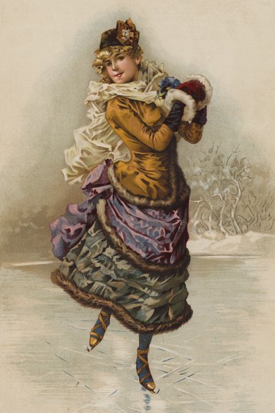 Korcsolyázás (chromolitho) alkotó: English School