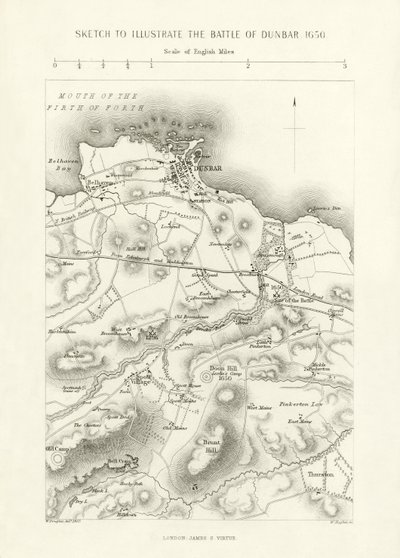 Vázlat az 1650-es dunbari csata illusztrálására alkotó: English School