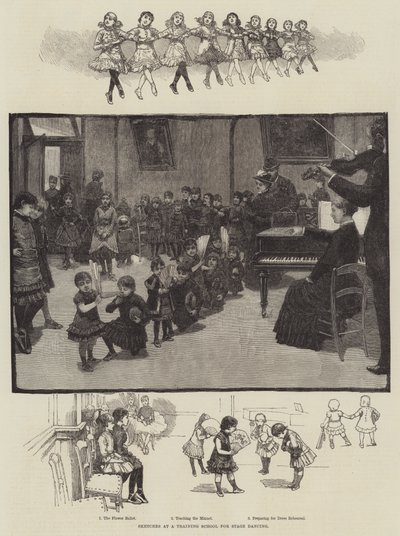 Vázlatok egy színpadi táncképző iskolában (metszet) alkotó: English School