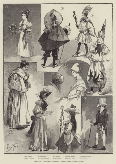 Vázlatok a Polgármesterné Gyerekbálján, Kastélyház (metszet) alkotó: English School