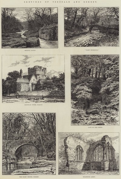 Teesdale és Rokeby vázlatai (metszet) alkotó: English School