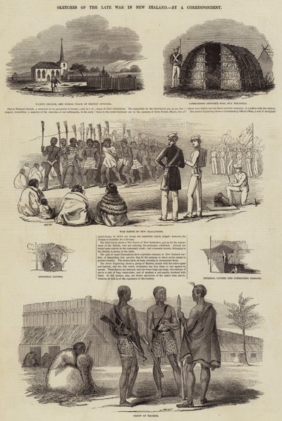 Vázlatok a késői háborúról Új-Zélandon (metszet) alkotó: English School