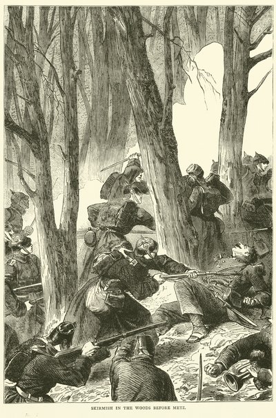 Csetepaté az erdőben Metz előtt, 1870. szeptember alkotó: English School