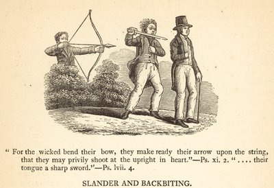 Verleumdung und Verleumdung (Gravur) von English School