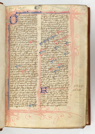 Sloane 280, f.9r A „Rosa Angelica” előszava, John Gaddesden alkotó: English School