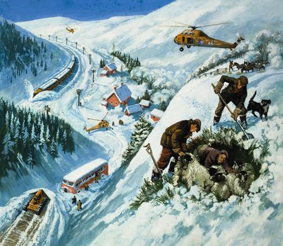 Snow Rescue (gouache, papír) alkotó: English School