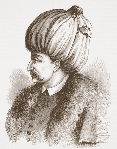 Csodálatos Soliman (a Bibliotheque Nationale nyomtatványából), illusztráció a Protestantizmus története című könyvéből, James Aitken Wylie (1808-1890), pub. 1878 alkotó: English School