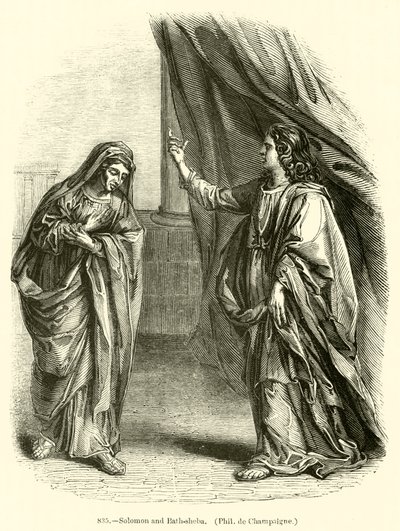 Salamon és Bath-Seba, Philippe de Champaigne (metszet) alkotó: English School