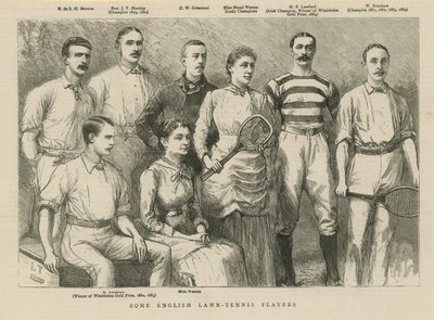 Néhány angol gyepteniszező alkotó: English School