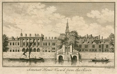 Somerset House, The Strand, London, a Temze felől nézve alkotó: English School