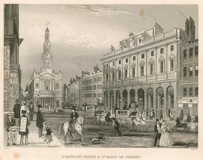 Somerset House és St Mary-le-Strand, The Strand, London alkotó: English School