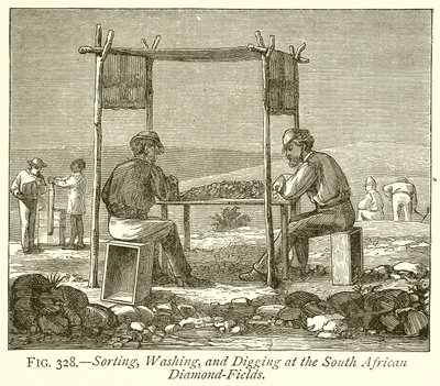 Sortieren, Waschen und Graben in den südafrikanischen Diamantenfeldern von English School