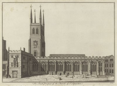 A londoni Szent Sír-templom déli kilátása alkotó: English School