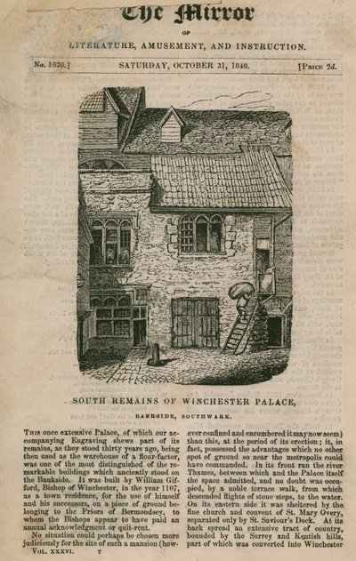 A Winchester palota déli maradványai a Bankside-on alkotó: English School