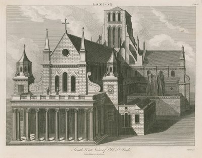 Az Old St Pauls délnyugati nézete alkotó: English School