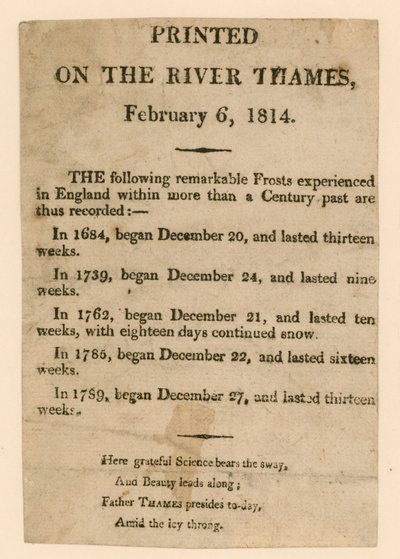 Emléktárgy az 1814-es fagyvásárról alkotó: English School