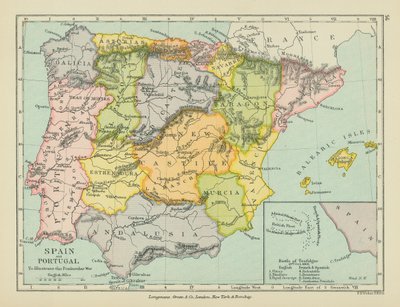 Spanyolország és Portugália (színes litográfia) alkotó: English School