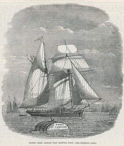 Spanyol hajó érkezik karácsonyi gyümölccsel alkotó: English School