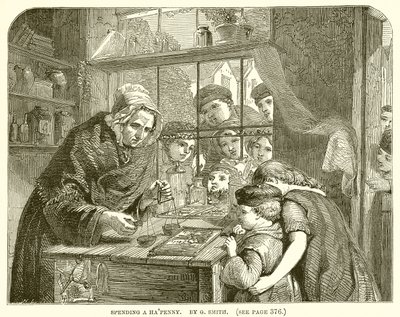 Hapenny elköltése. Írta: G. Smith alkotó: English School