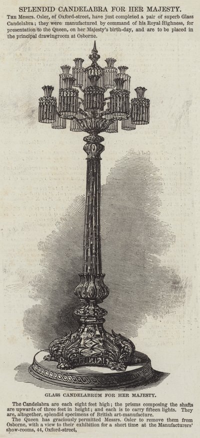 Csodálatos kandeláber Őfelségének (metszet) alkotó: English School