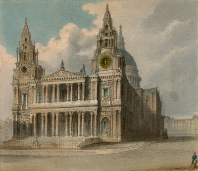 Spooners Protean Views: St Pauls Cathedral, bemutatja a City Companies és a Christs Hospital standjait a Queens Guildhall látogatásáról alkotó: English School