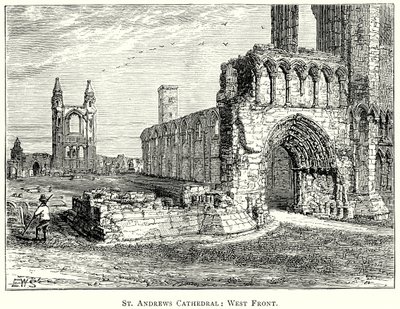 St Andrews katedrális: Andrews Cathedral: Nyugati homlokzat (metszet) alkotó: English School