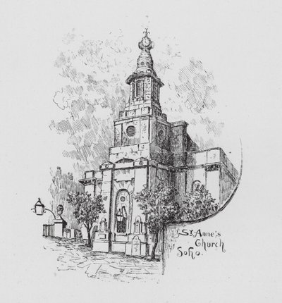 Szent Anna templom Soho (litho) alkotó: English School
