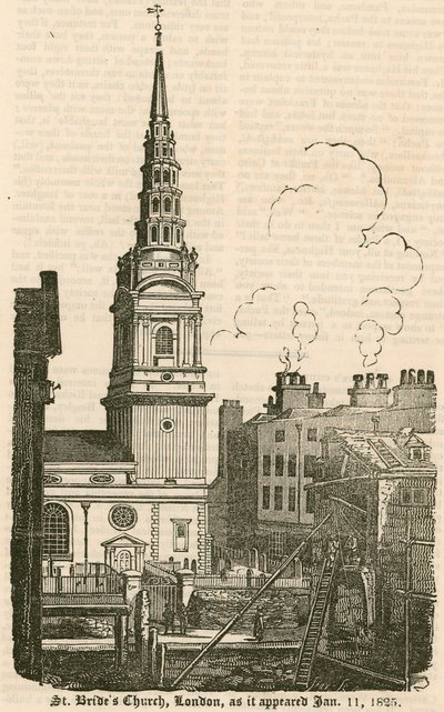 St Brides Church, Fleet Street, London, 1825. január 11-én alkotó: English School