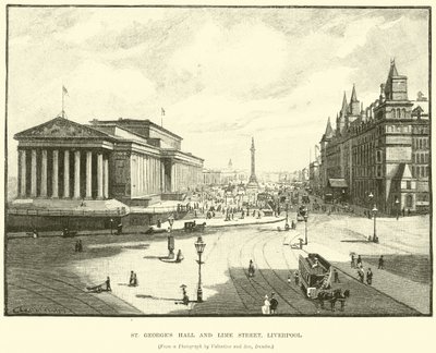 St Georges Hall és Lime Street, Liverpool alkotó: English School