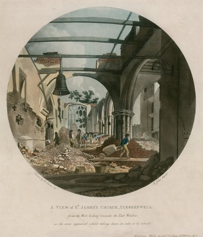 Szent Jakab templom, Clerkenwell, miközben lerombolták alkotó: English School