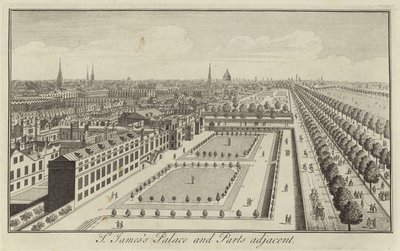 A Szent Jakab-palota és a szomszédos részei, London alkotó: English School
