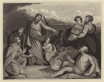 Szent Pál kirázza a viperát a kezéből (metszet) alkotó: English School