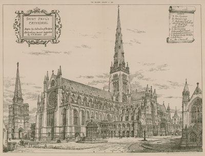 St Pauls Cathedral, London, a torony lerombolása előtt alkotó: English School