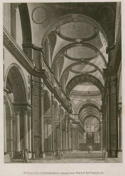St Pauls Cathedral London, a nyugati bejárattól alkotó: English School