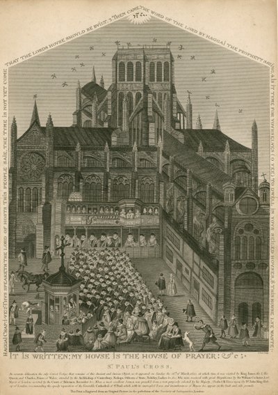 St Pauls Cross, London, ahogyan 1620. március 26-án megjelent alkotó: English School