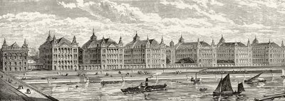 A Szent Tamás Kórház a XIX. században, Richard Lovett tiszteletes „London Pictures: Drawn with Pencil” című művéből, 1890-ben. alkotó: English School
