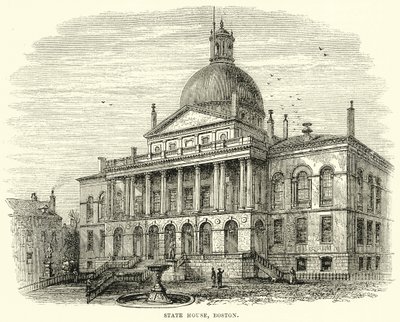 State House, Boston (metszet) alkotó: English School