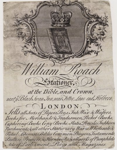 Irodaszer, William Roach, kereskedelmi kártya alkotó: English School